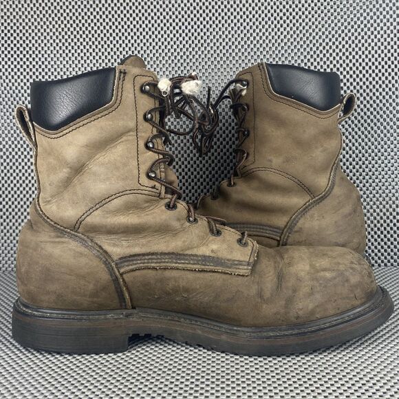 Vintage Red Wing  Looger Boots Mens 12 D Brown Leather Lace Up Made in USA main image 11